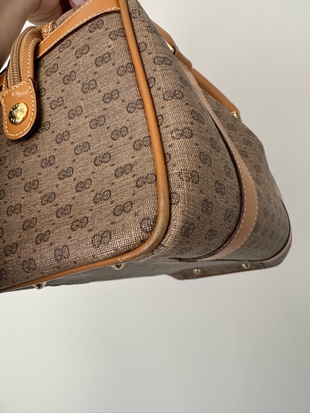 Gucci GG Monogram Leather Boston Bag - Picture 13 of 14